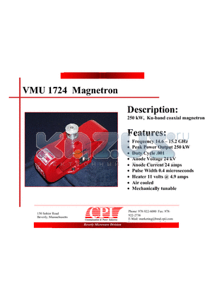 VMU1724 datasheet - Magnetron