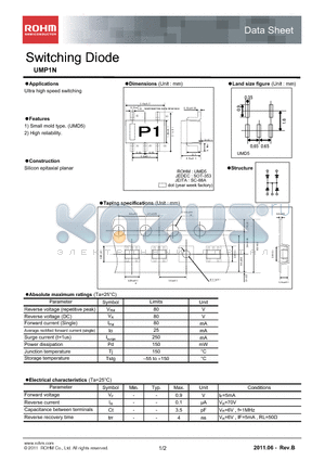 UMP1N_11 datasheet - Switching Diode