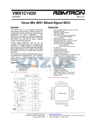 VMX51C1020-14-Q-C-G datasheet - Versa Mix 8051 Mixed-Signal MCU