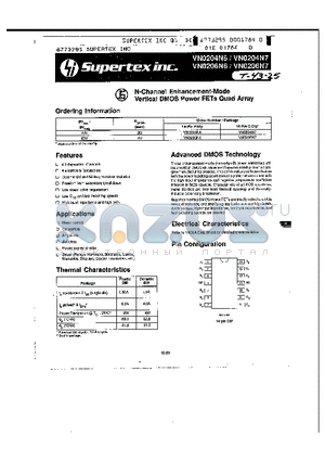 VN0204N7 datasheet - N-Channel Enhancement-Mode Vertical DMOS Power FETs Quad Array