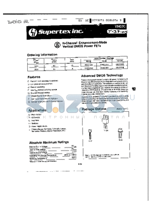 VN0220N3 datasheet - N-Channel Enhancement-Mode Vertical DMOS Power FETs