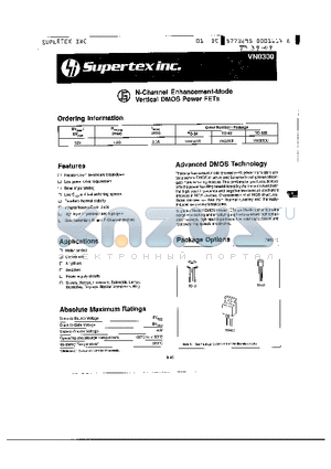 VN0300B datasheet - N-Channel Enhancement-Mode Vertical DMOS Power FETs