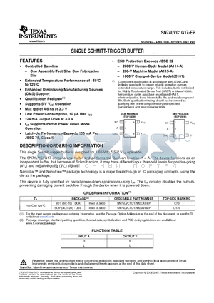 SN74LVC1G17MDBVREP datasheet - SINGLE SCHMITT-TRIGGER BUFFER