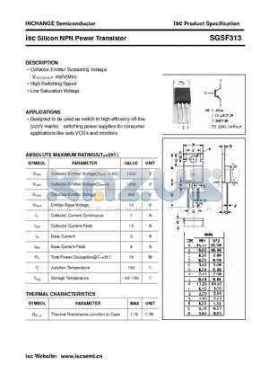 SGSF313 datasheet - isc Silicon NPN Power Transistor