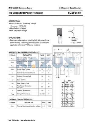 SGSF313PI datasheet - isc Silicon NPN Power Transistor