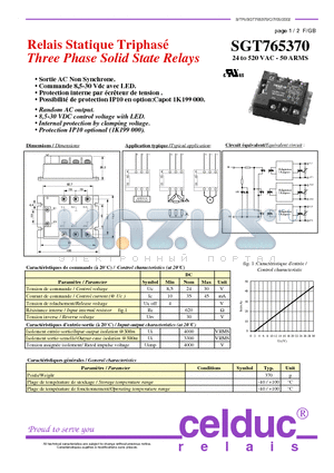 SGT765370 datasheet - Three Phase Solid State Relays