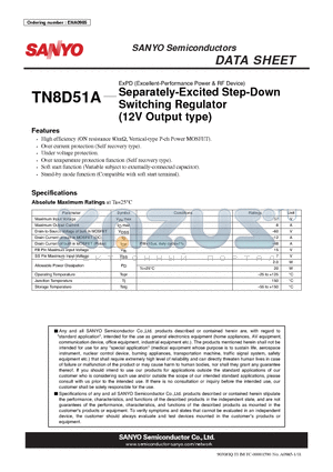 TN8D51A datasheet - Separately-Excited Step-Down Switching Regulator