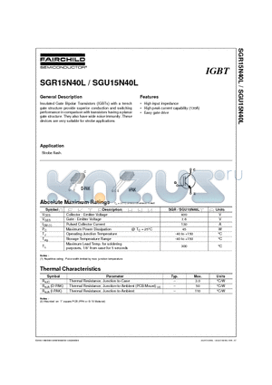 SGU15N40 datasheet - General Description