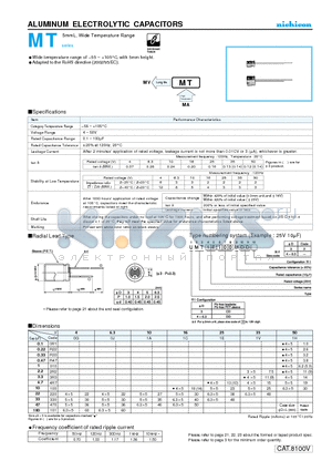 UMT0G220MDD datasheet - ALUMINUM ELECTROLYTIC CAPACITORS