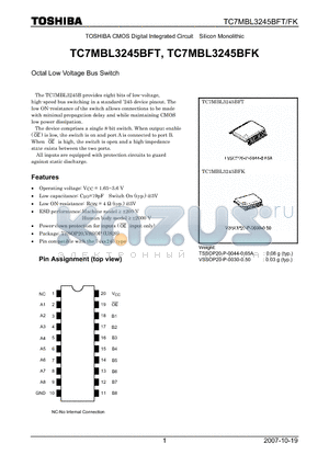 TC7MBL3245BFK datasheet - Octal Low Voltage Bus Switch