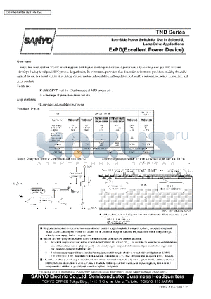 TND datasheet - Low-Side Power Switch for Use in Solenoid,Lamp Drive Applications