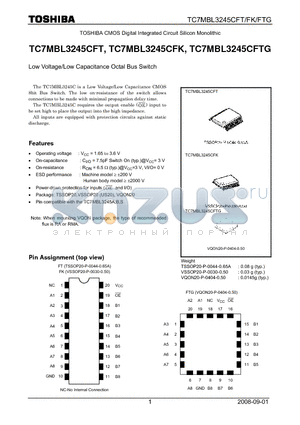 TC7MBL3245CFT datasheet - Low Voltage/Low Capacitance Octal Bus Switch