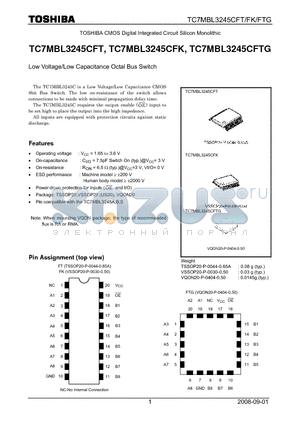 TC7MBL3245CFTG datasheet - Low Voltage/Low Capacitance Octal Bus Switch
