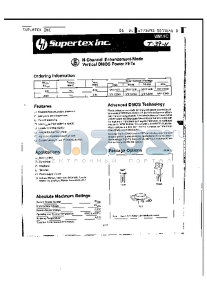 VN1120N5 datasheet - N-Channel Enhancement-Mode Vertical DMOS Power FETs