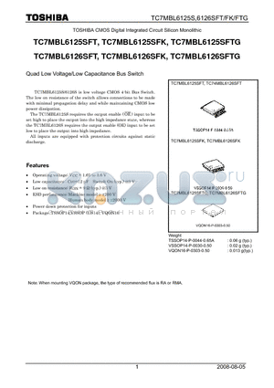 TC7MBL6125SFK datasheet - Quad Low Voltage/Low Capacitance Bus Switch