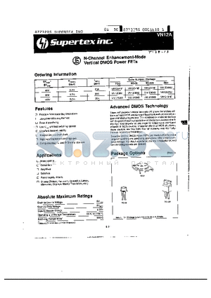 VN1210N1 datasheet - N-Channel Enhancement-Mode Vertical DMOS Power FETs