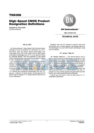 TND306 datasheet - High-Speed CMOS Product Designation Definitions