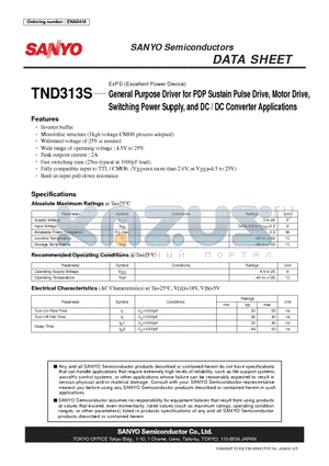 TND313S datasheet - ExPD (Excellent Power Device) General Purpose Driver for PDP Sustain Pulse Drive, Motor Drive