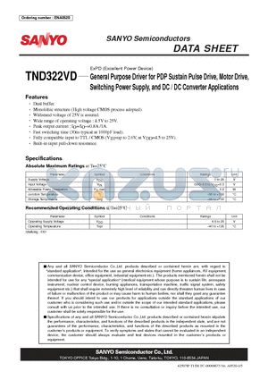 TND322VD datasheet - ExPD (Excellent Power Device) General Purpose Driver for PDP Sustain Pulse Drive, Motor Drive