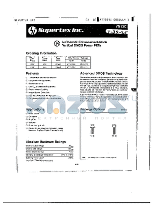 VN1316N3 datasheet - N-Channel Enhancement-Mode Vertical DMOS Power FETs