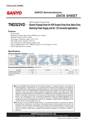 TND323VD datasheet - ExPD (Excellent Power Device) General Purpose Driver for PDP Sustain Pulse Drive, Motor Drive