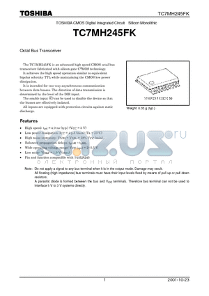 TC7MH245F datasheet - Octal Bus Transceiver