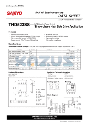 TND523SS datasheet - Single-phase High Side Drive Application