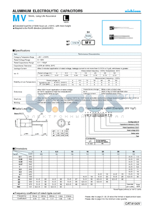 UMV0J101MFD datasheet - ALUMINUM ELECTROLYTIC CAPACITORS