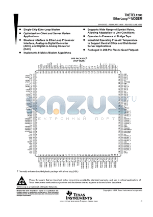 TNETEL1200PPB datasheet - EtherLoopE MODEM