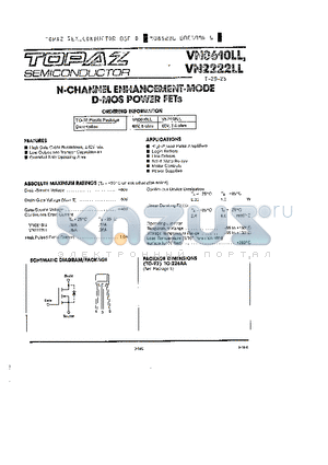 VN2222LL datasheet - N CHANNEL ENHANCEMENT MODE D MOS POWER FETS