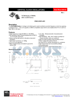 SH-A320B-FREQ datasheet - VCXO Series (CMOS)