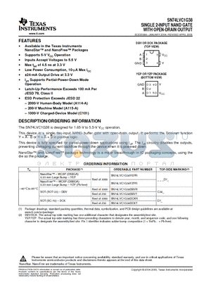 SN74LVC1G38DCKR datasheet - SINGLE 2-INPUT NAND GATE WITH OPEN-DRAIN OUTPUT