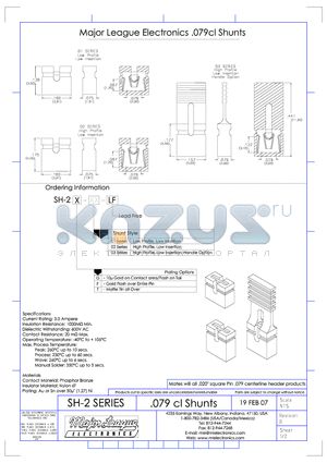 SH-2 datasheet - .079 cl Shunts