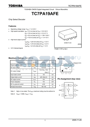 TC7PA19AFE datasheet - CMOS Digital Integrated Circuit Silicon Monolithic
