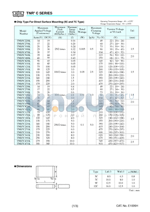 TNR12C201K datasheet - TNR C SERIES