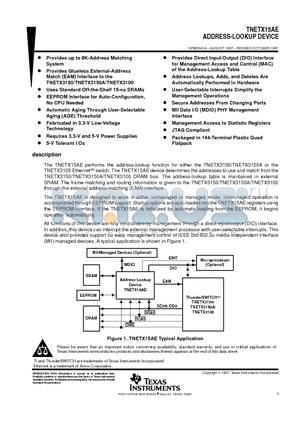 TNETX3150 datasheet - ADDRESS-LOOKUP DEVICE