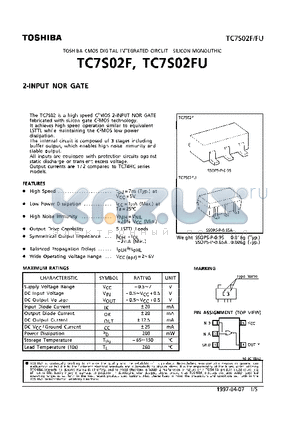 TC7S02 datasheet - 2-INPUT NOR GATE