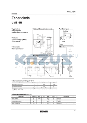 UMZ16N_08 datasheet - Zener diode