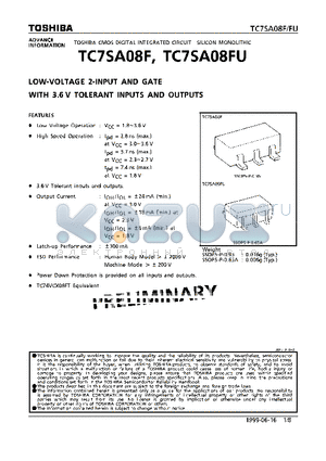 TC7SA08FU datasheet - LOW-VOLTAGE OCTAL 2-INPUT AND GATE WITH 3.6V TOLERANT INPUTS AND OUTPUTS