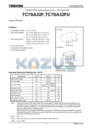 TC7SA32F datasheet - 2-Input OR Gate