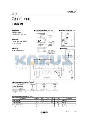 UMZ8.2N datasheet - Zener diode