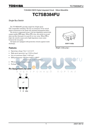 TC7SB384FU datasheet - TOSHIBA CMOS Digital Integrated Circuit Silicon Monolithic