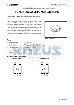 TC7SBL384CFU datasheet - Low Voltage / Low Capacitance Single Bus Switch