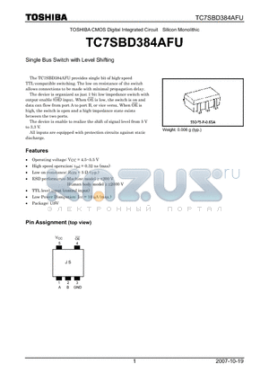 TC7SBD384AFU datasheet - Single Bus Switch with Level Shifting