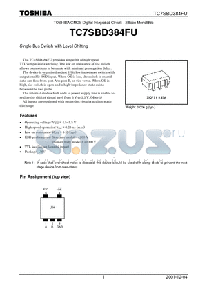 TC7SBD384FU datasheet - TOSHIBA CMOS Digital Integrated Circuit Silicon Monolithic