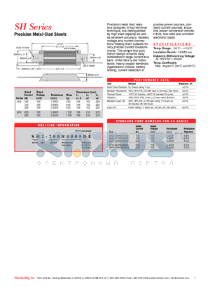 SH2-100R0010DE datasheet - Precision Metal-Clad Shunts