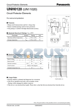 UN11020 datasheet - Circuit Protector Elements