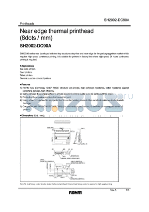 SH2002-DC90A_07 datasheet - Near edge thermal printhead (8dots / mm)