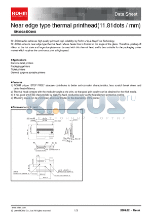 SH3002-DC90A_09 datasheet - Near edge type thermal printhead(11.81dots / mm)