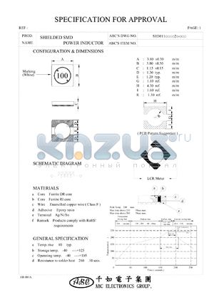 SH3011150Y2 datasheet - SHIELDED SMD POWER INDUCTOR